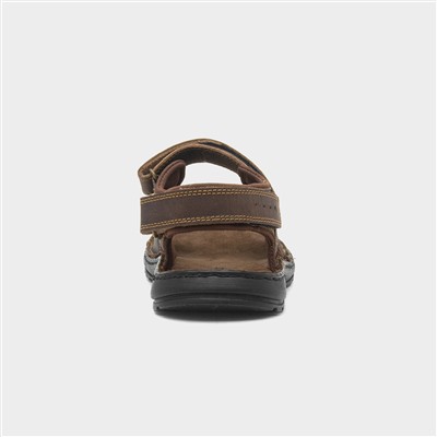 Yosemite Mens Brown Leather Sandal