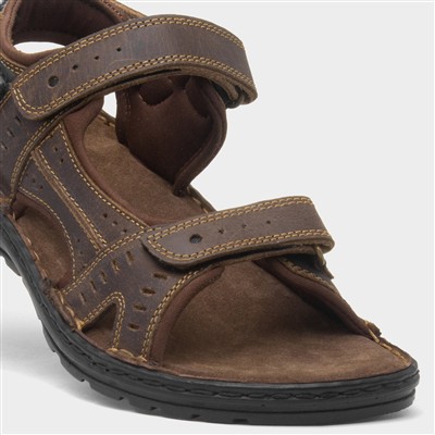 Yosemite Mens Brown Leather Sandal