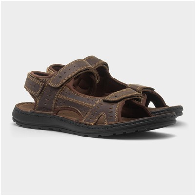 Yosemite Mens Brown Leather Sandal
