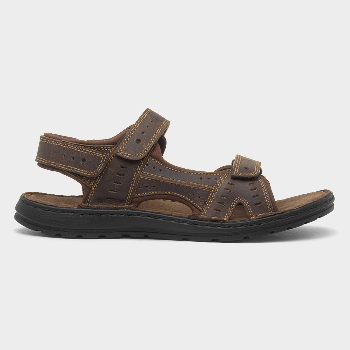 Yosemite Mens Brown Leather Sandal