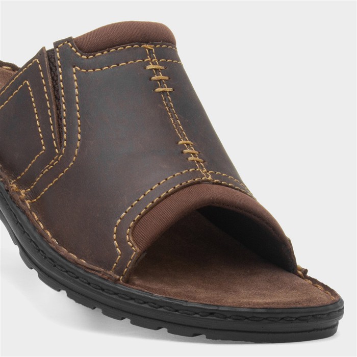 Yellowstone Mens Brown Leather Mule Sandal