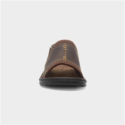 Yellowstone Mens Brown Leather Mule Sandal