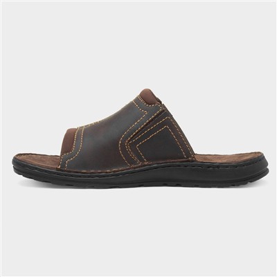 Yellowstone Mens Brown Leather Mule Sandal