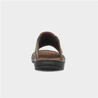 Yellowstone Mens Brown Leather Mule Sandal