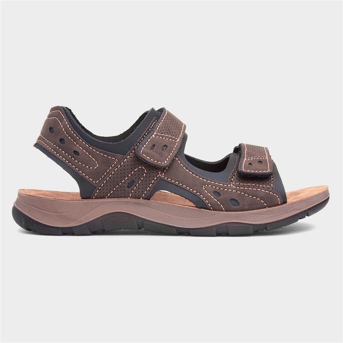 Vista Mens Brown Easy Fasten Sport Sandal