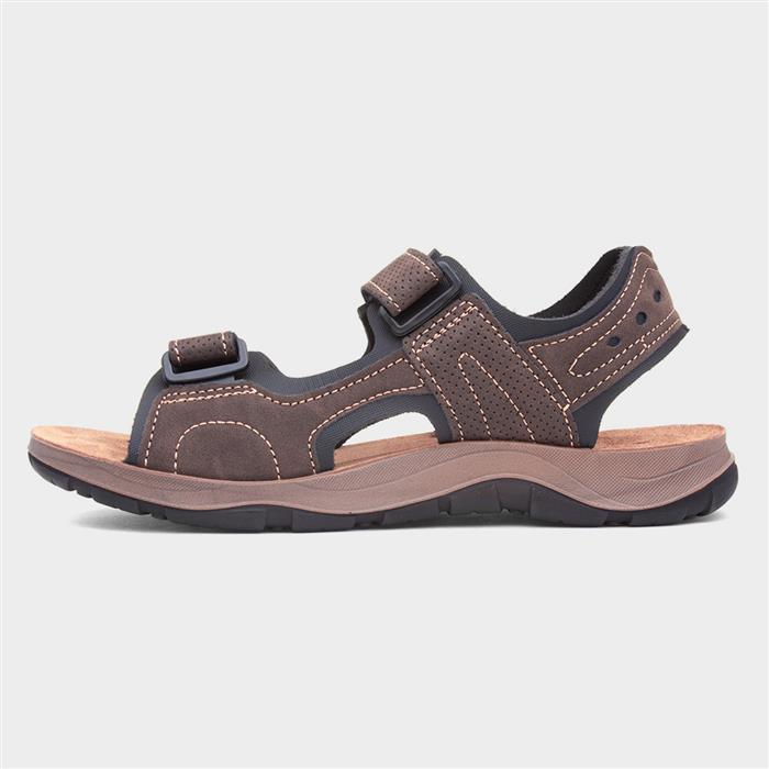 Vista Mens Brown Easy Fasten Sport Sandal