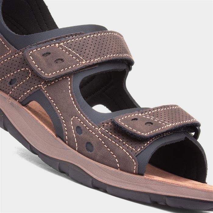 Vista Mens Brown Easy Fasten Sport Sandal