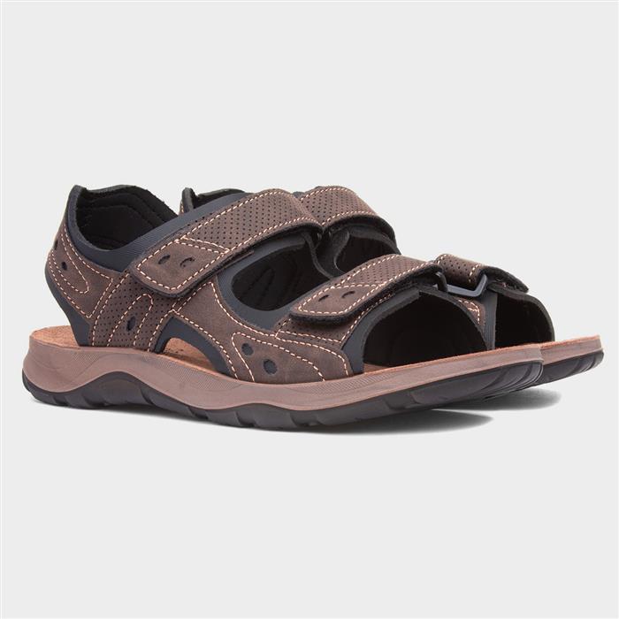 Vista Mens Brown Easy Fasten Sport Sandal