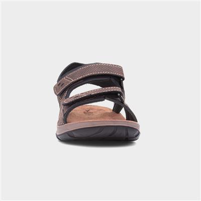 Vista Mens Brown Easy Fasten Sandal