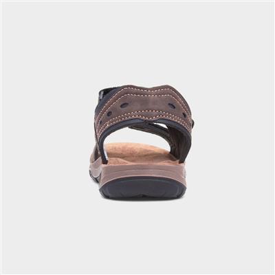 Vista Mens Brown Easy Fasten Sandal