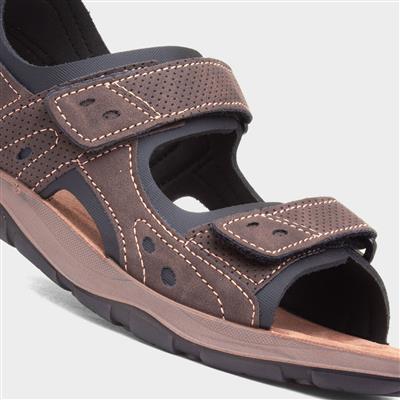 Vista Mens Brown Easy Fasten Sandal