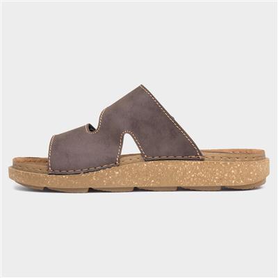 Terrain Mens Brown Easy Fasten Mule Sandal