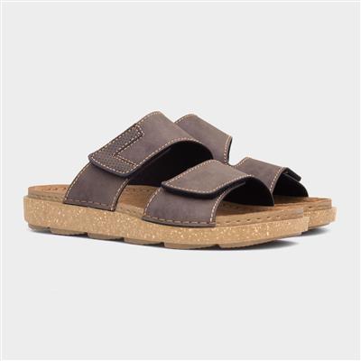 Terrain Mens Brown Easy Fasten Mule Sandal