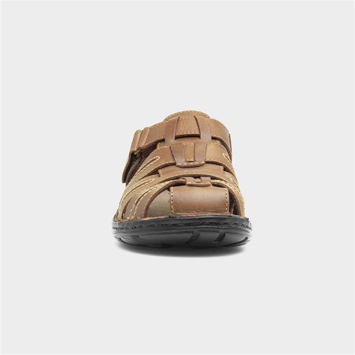 Hush Puppies Albert Mens Tan Leather Sandal-59594 | shoezone display picture 1