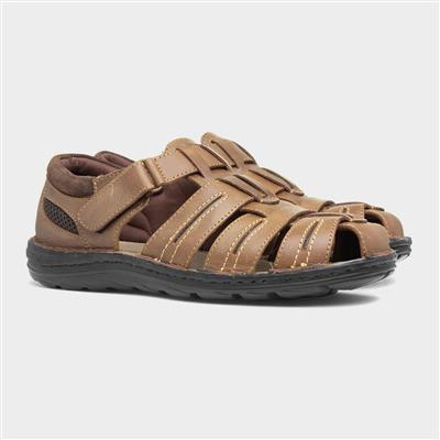 Albert Mens Tan Leather Sandal