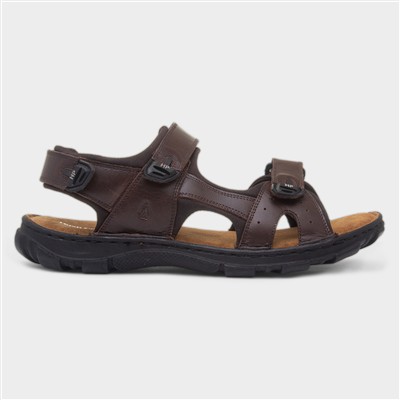Avery Mens Brown Leather Sandal
