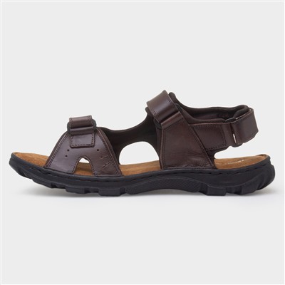 Avery Mens Brown Leather Sandal