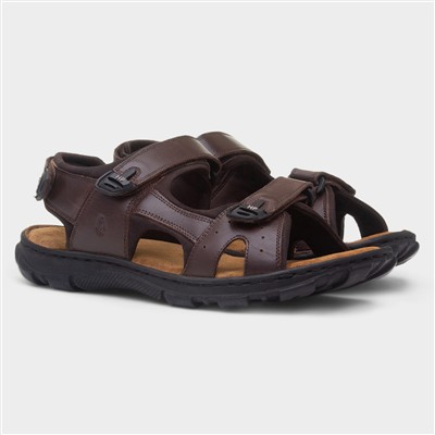 Avery Mens Brown Leather Sandal