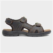 Osaga Bryson Mens Brown Leather Easy Fasten Sandal (Click For Details)