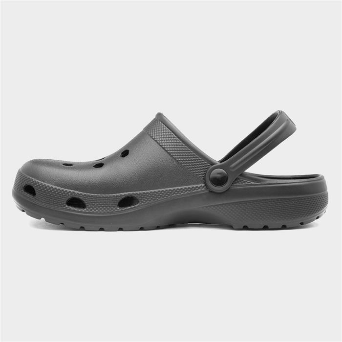 Adults Black Slip On EVA Clog Sandal