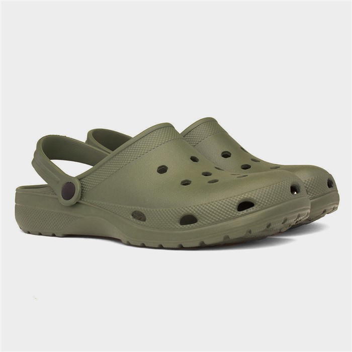 Adults Khaki Slip On EVA Clog Sandal