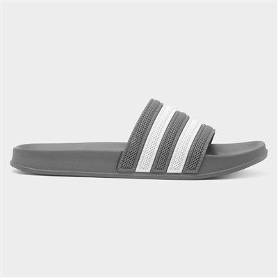 Adults Grey & White Stripe EVA Slider
