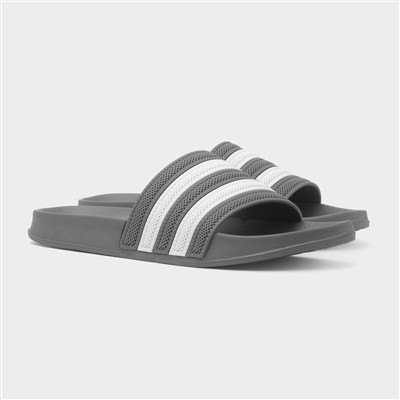 Adults Grey & White Stripe EVA Slider