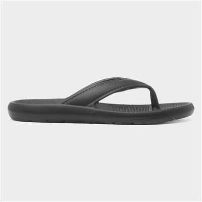 Mens Black EVA Toe Post Slip On Sandal