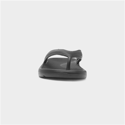 Mens Black EVA Toe Post Slip On Sandal