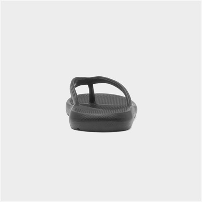 Mens Black EVA Toe Post Slip On Sandal