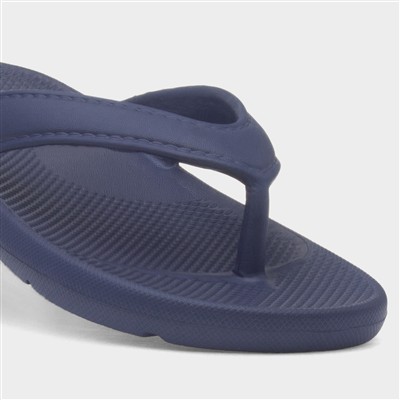 Mens Navy Toe Post Slip On EVA Sandal