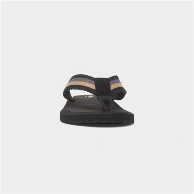 Tape Mens Black Toe Post Sandal