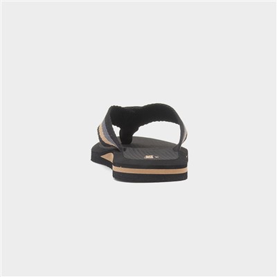 Tape Mens Black Toe Post Sandal