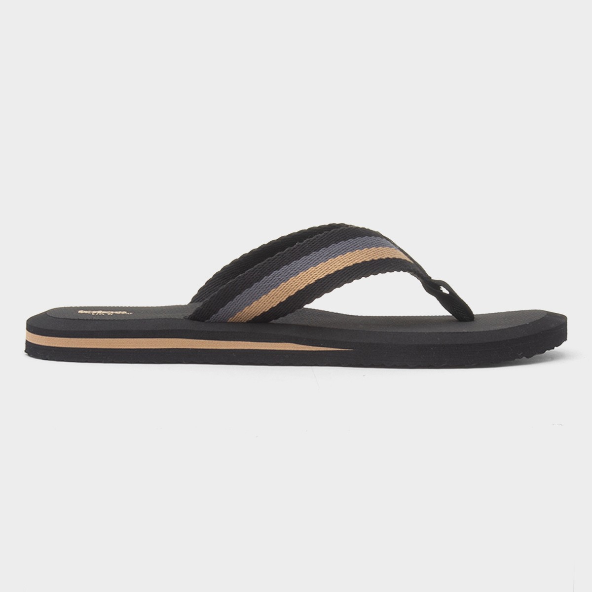 Tape Mens Black Toe Post Sandal