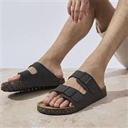 Totes Mens Black Double Buckle Sandal (Click For Details)