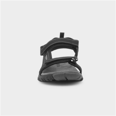 Alderley Mens Black Easy Fasten Sandal