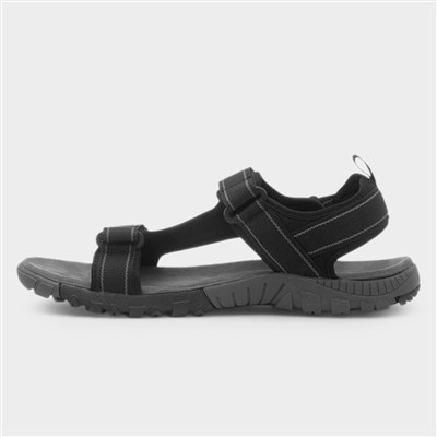 Alderley Mens Black Easy Fasten Sandal