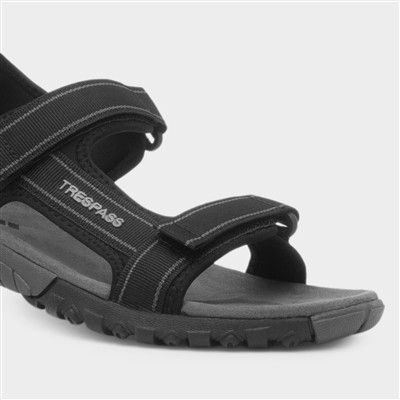Alderley Mens Black Easy Fasten Sandal