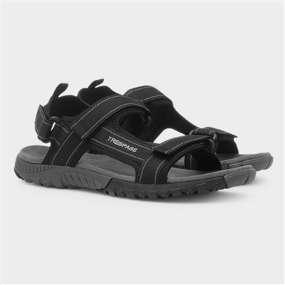 Alderley Mens Black Easy Fasten Sandal
