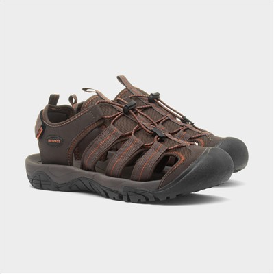Torrance Mens Brown Closed Toe Sandal