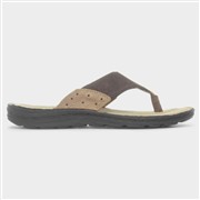 Hush Puppies Alan Mens Tan Leather Toe Post Sandal (Click For Details)