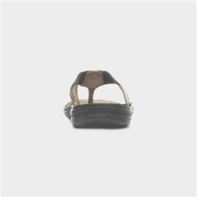 Alan Mens Tan Leather Toe Post Sandal