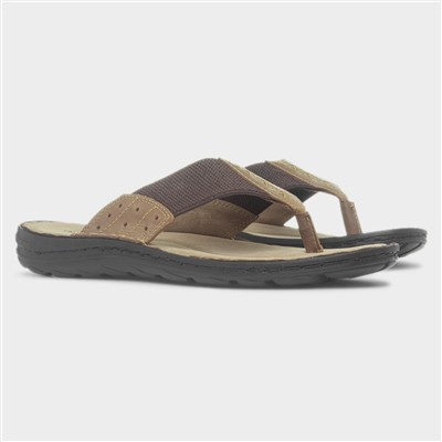 Alan Mens Tan Leather Toe Post Sandal