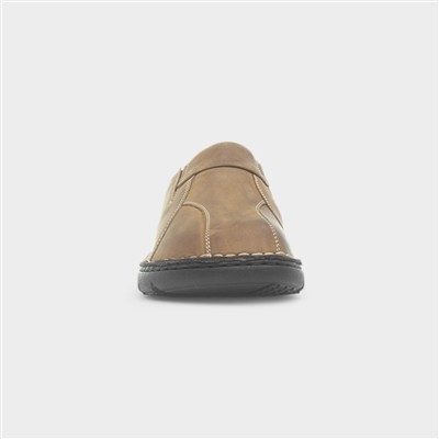 Olive Carson Mens Tan Leather Sandal