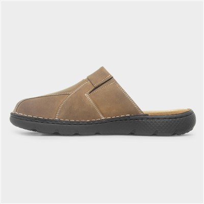Olive Carson Mens Tan Leather Sandal