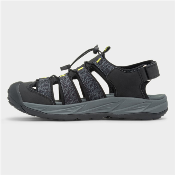 Minster Mens Black Fisherman Sandal
