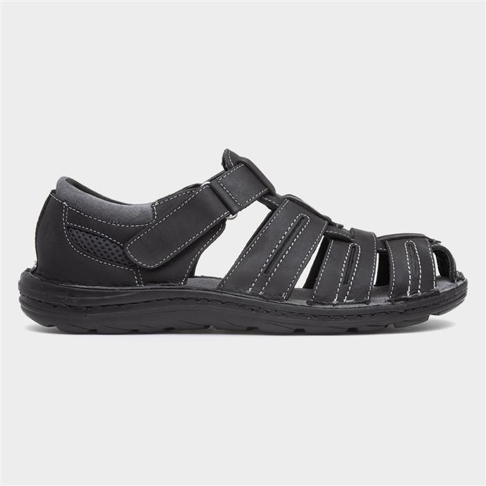 Hush Puppies Men's Black Albert Fisherman Sandal Size 7