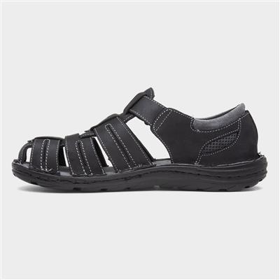 Albert Mens Black Fisherman Sandal