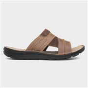 Hush Puppies Archer Mens Tan Leather Mule Sandal (Click For Details)