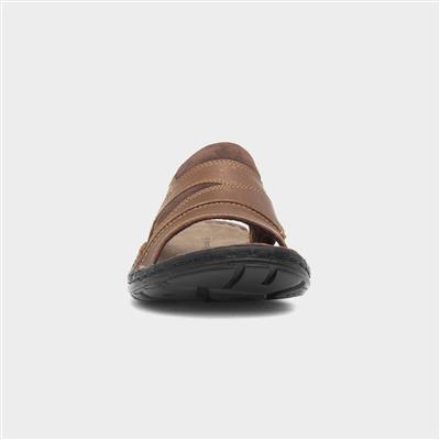 Archer Mens Tan Leather Mule Sandal